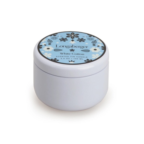 NWT Longaberger Candle Scented in a Tin. White Cotton. 3.4 oz/100 ml - Picture 4 of 5